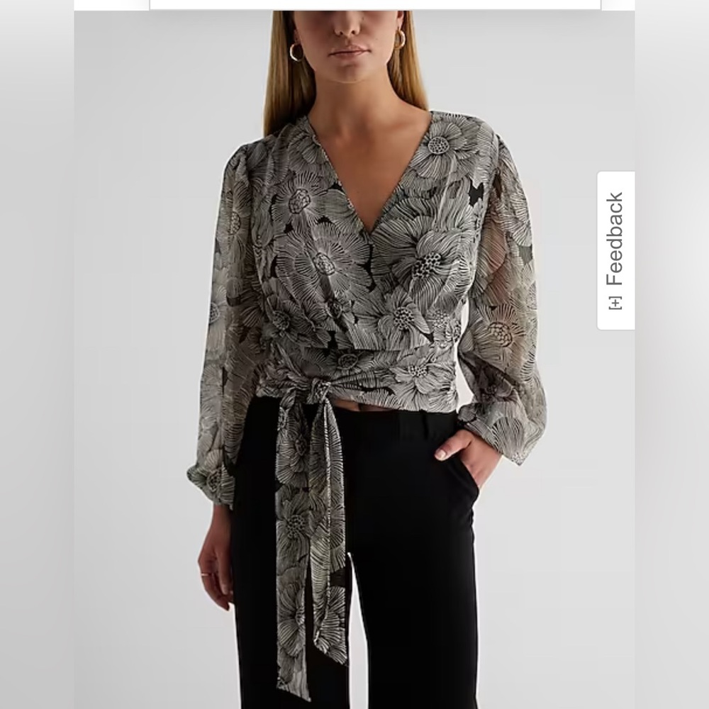 Express Floral Waist Top - Medium